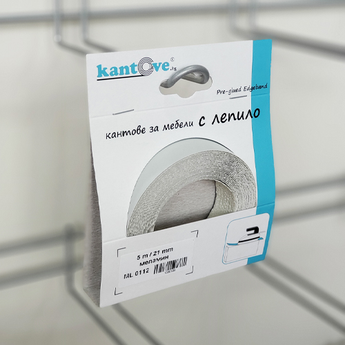 21mm pre-glued Melamine edge band ML 0112 (1060) Light Grey 5m | kantove.bg